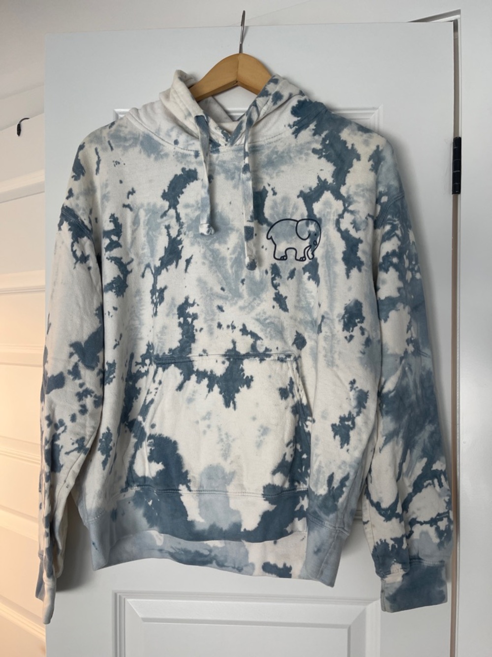 Ivory Ella Blue and White Tie-Dye Hoodie